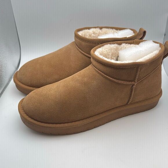 CUSHIONAIRE Women's Hip 2 Genuine SuedeβAnkle Snow Boots SIZE 9.5 CHESTNUT PREOW - Picture 3 of 7